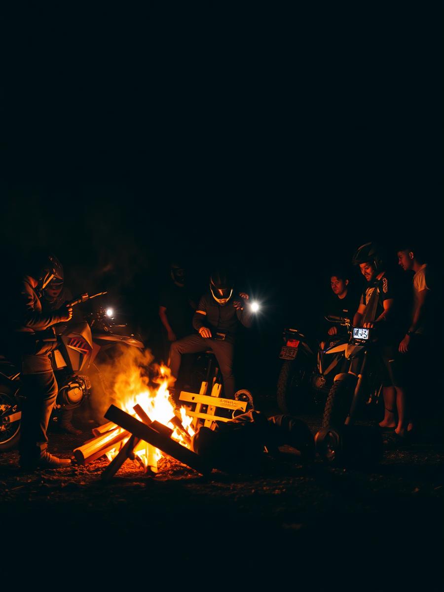 Encontro noturno na fogueira